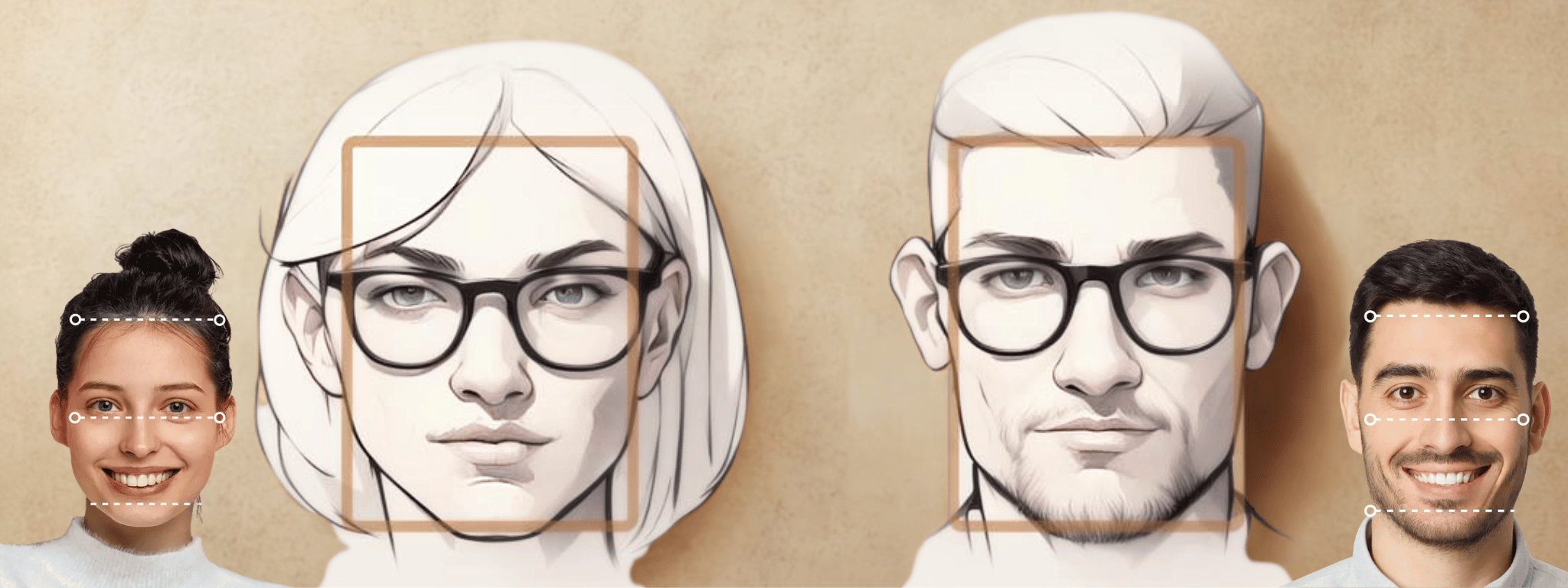 5 occhiali ideali per un viso rettangolare