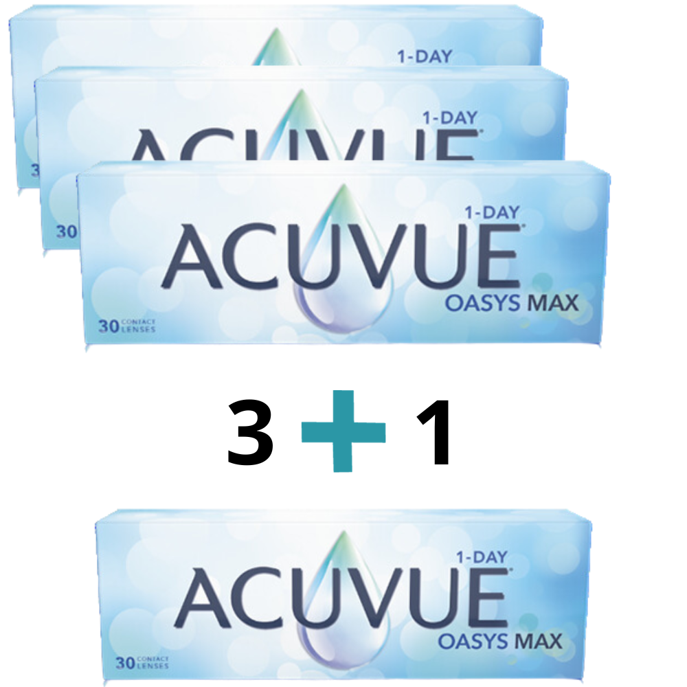 Acuvue Oasys Max contact lenses | pack 120 lenses | 3+1 free offer
