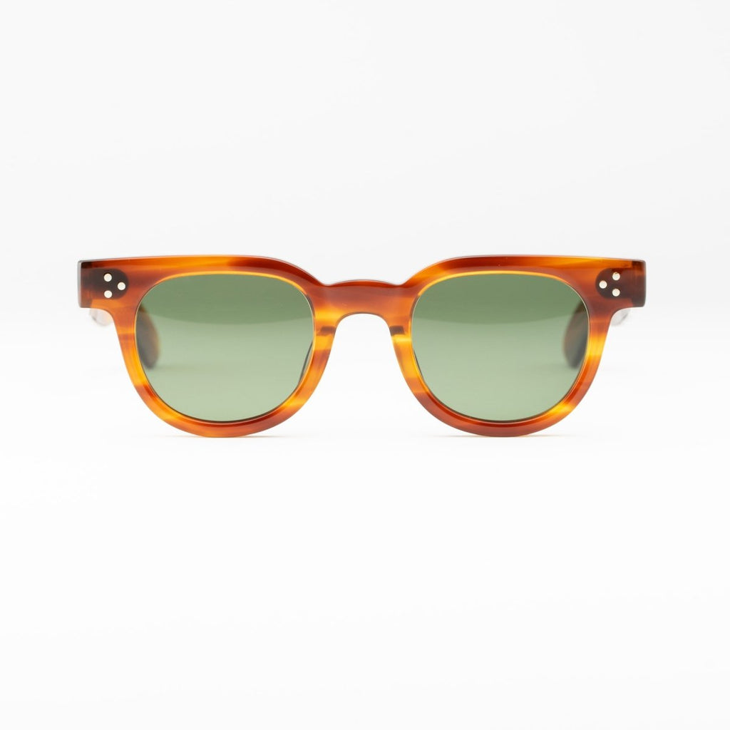 Lunettes De Soleil JULIUS TART OPTICAL Modèle FDR | Monture Noire Acétate - Verres Verts - Neuf